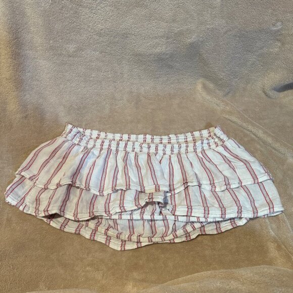 American eagle striped ruffled tube top cropped red white size XL - Picture 5 of 10